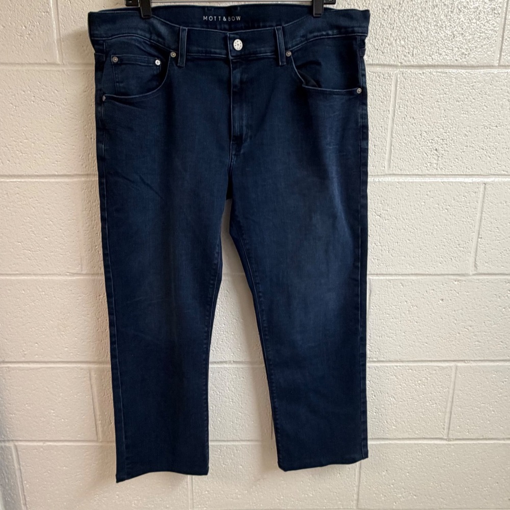 Mott & Bow Mens Staple Slim Fit Jeans 38x27 Dark Indigo Blue Stretch Denim Pants